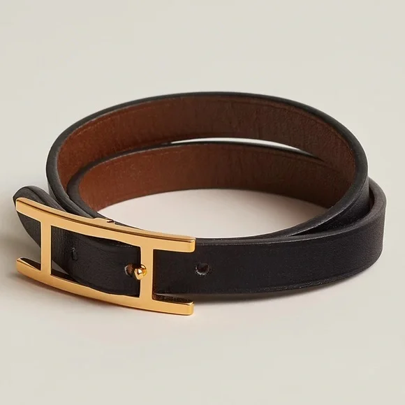 HERMES TRIPLE WRAP BRACELET🤎🖤 REVERSIBLE - Picture 1 of 3